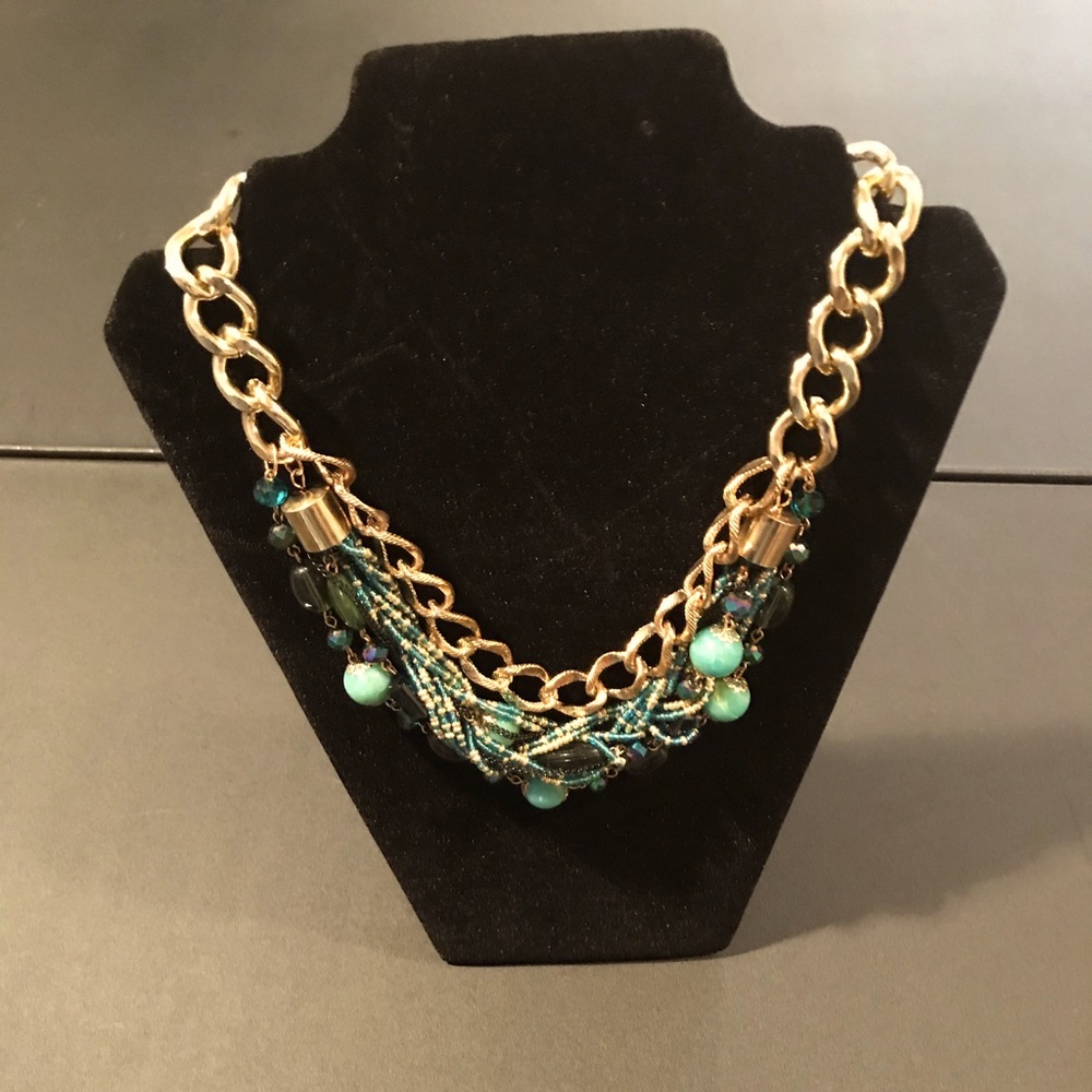 Gold and green necklace